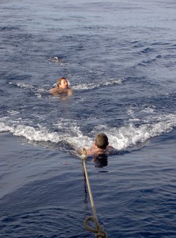 Noel and Chris on a rope