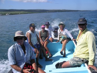 In the panga off to see the sights of Floreana