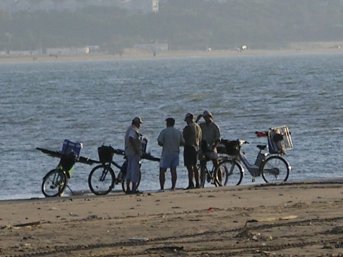 Fisherman and their bikes, Guadalquivir river
