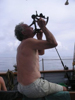 Ian on the sextant