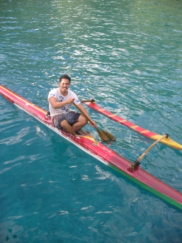 Frederick in his speedy one-man canoe