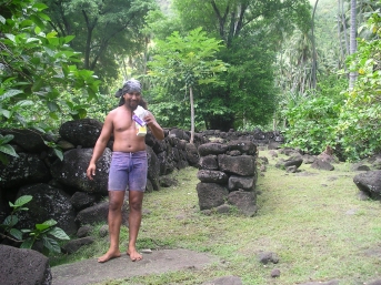 Richard in front of paepae