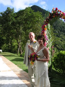 Maurice and Mary tying the knot