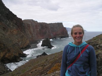 Merryn walking the rocky hills