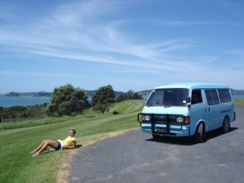 Enjoying the freedom of the open road near Opua