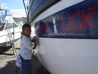 Touching up the name boards