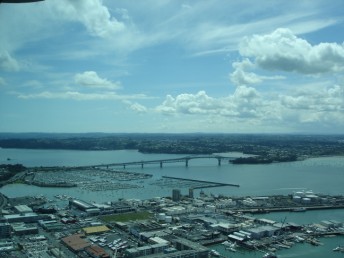 Auckland harbour bridge from the Sky Tower