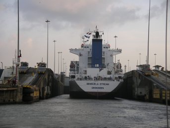 Entering Gatun locks