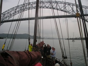 Celebrating under the bridge in Balboa