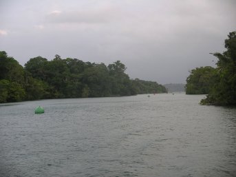 Channel through the Gatun lake