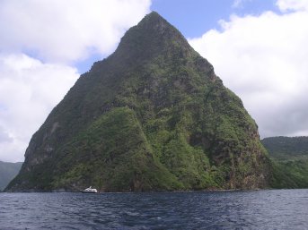 Arriving at the Pitons again