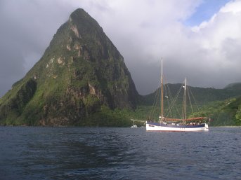 Moored between the Pitons