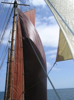 Under full sail - above