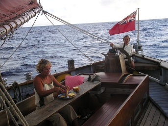 Breakfast under overcast sky