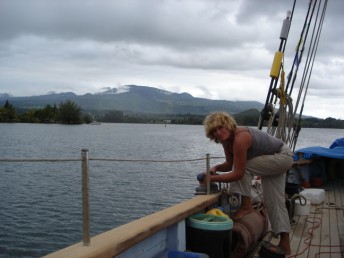 Jay sanding the rail