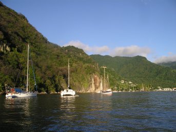 Moored in Soufriere, St Lucia