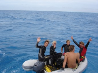 Setting off to dive on the reef