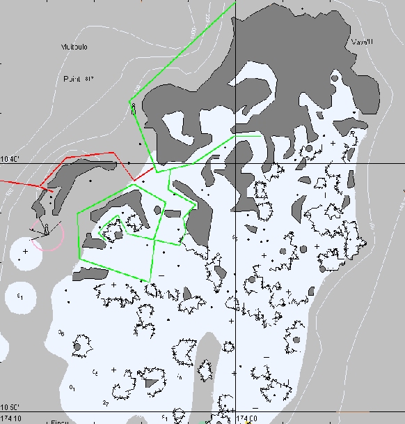 Map of Vavau group, Tonga