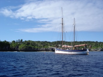 Moored off Niue