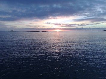 Sun set over Jura's islands