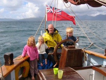 Tom and the wennits at the helm