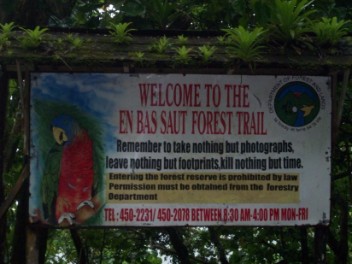 Entrance to forest, promoting conservation & care