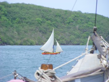 A local boat racing at Hog Island.