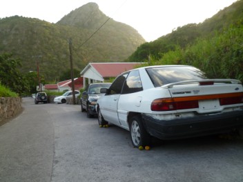 Mangos roll freely down steep Saba streets