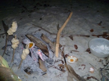 Eggs and bread sticks