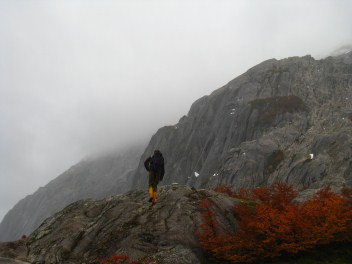 Mist started to descend nearing the mountain top