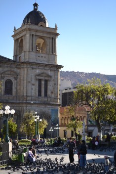 La Paz plaza near our hostel